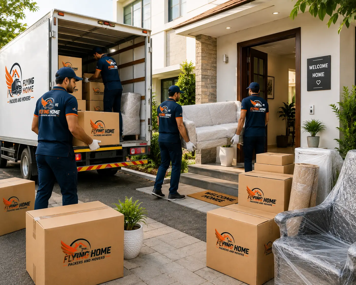 Professional moving team handling relocation